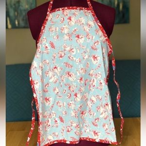 Handmade Kids Apron blue & red floral
